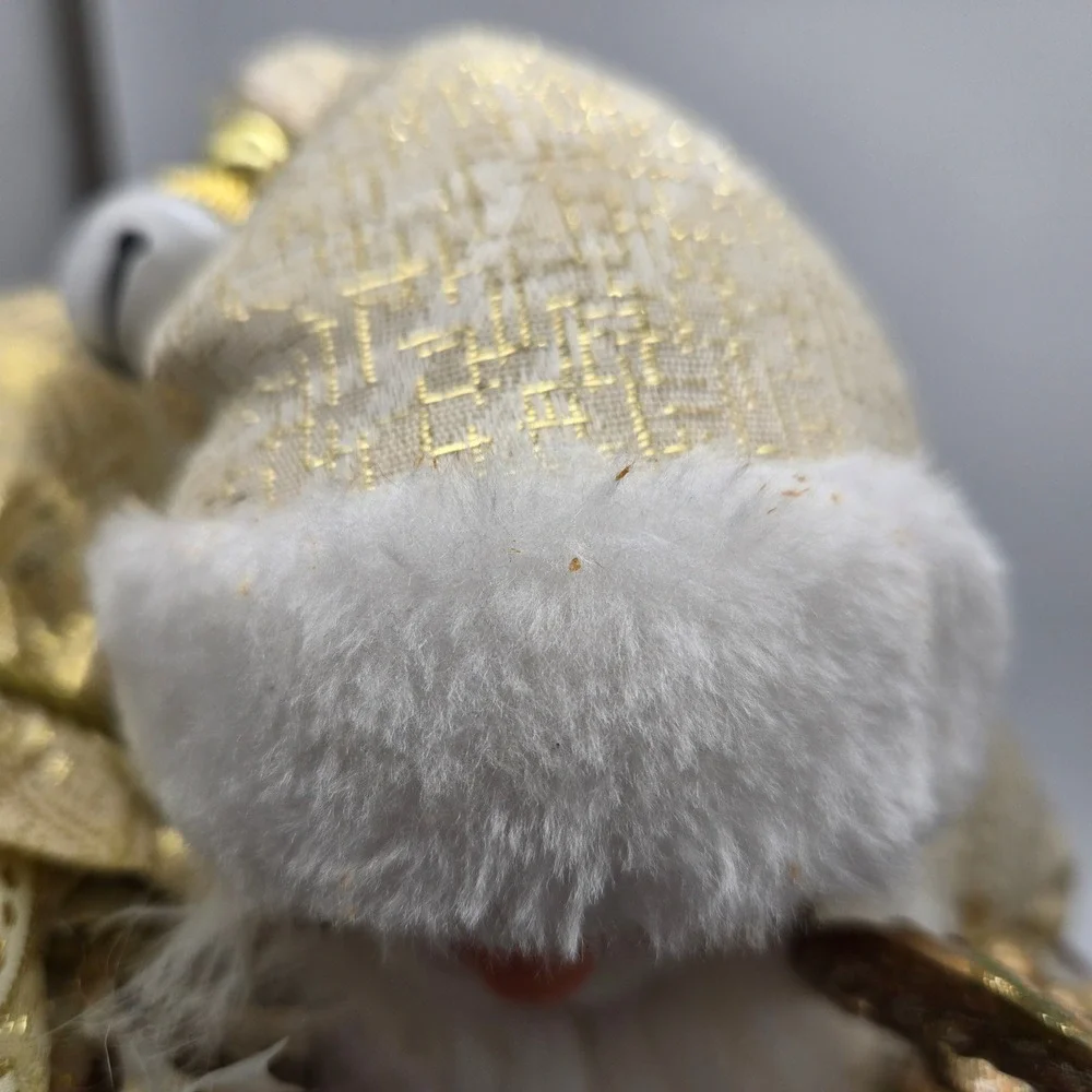 Windy Hill Collection Santa Claus Figurine Gold White Holiday Decor Christmas
